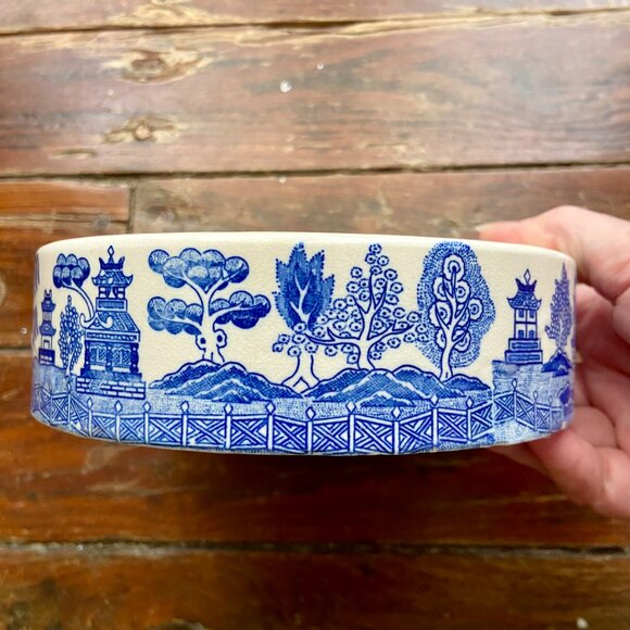 Vintage Condiment Set Blue Willow Base Tray Holder Japan EUC - Picture 2 of 9